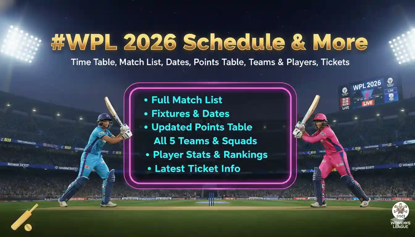 WPL 2026 Schedule Time Table | Matches, Dates | Points Table | Teams & Players